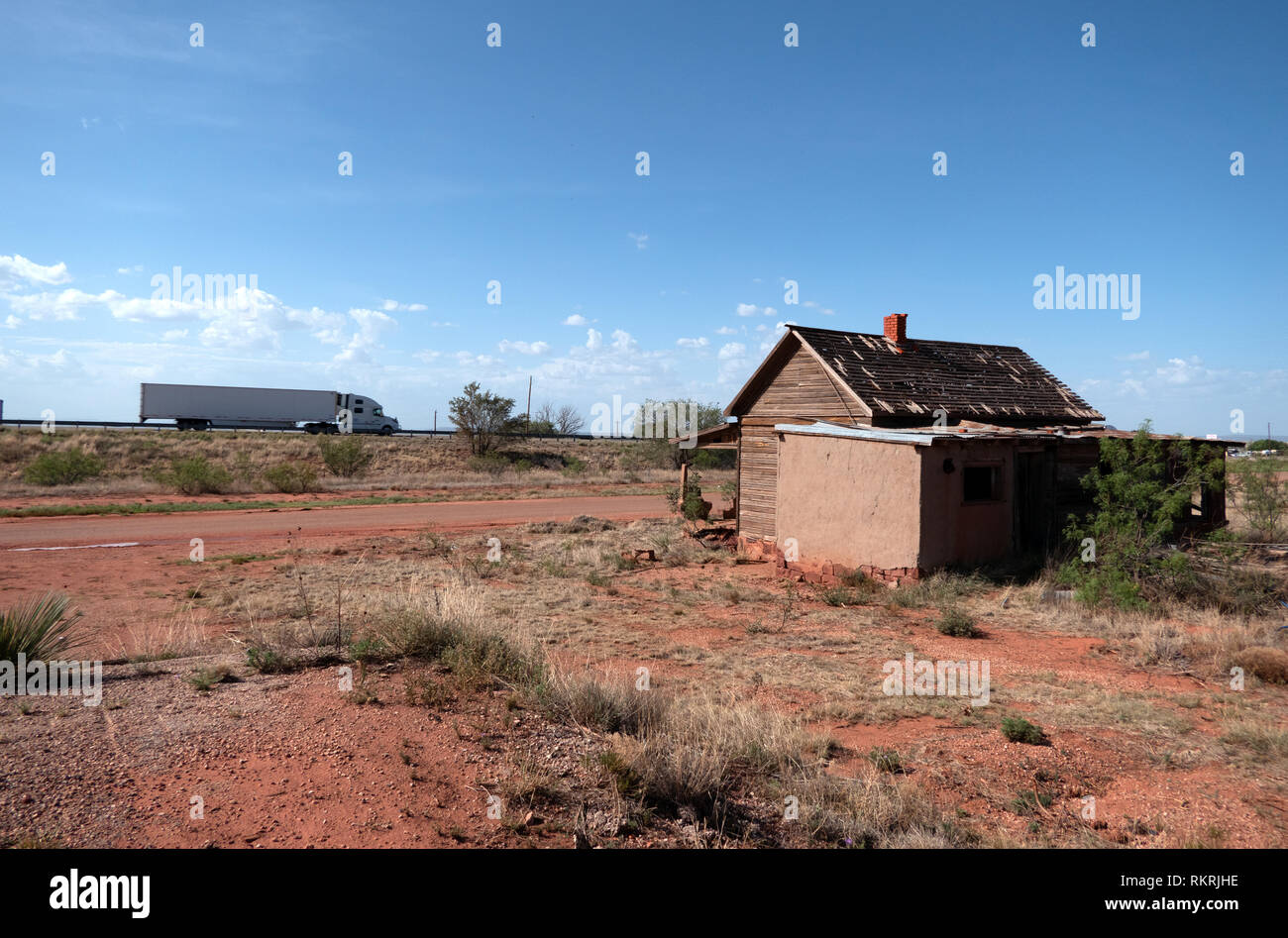 Abandoned building in Cuervo, ghost town of New Mexico, United States
