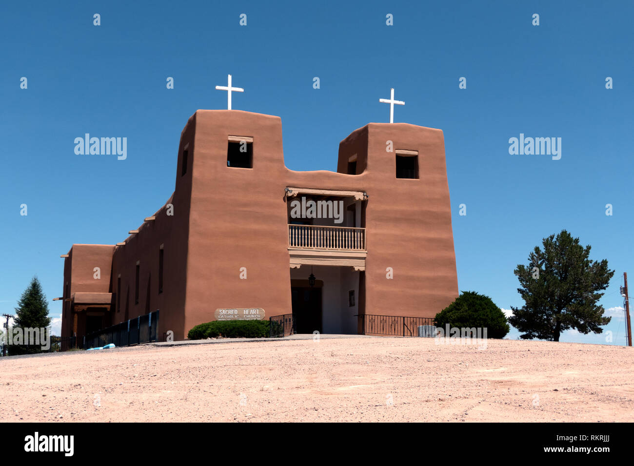Old Catholic church in Nambé or Nambe Pueblo, Santa Fe County, New Mexico, United States of