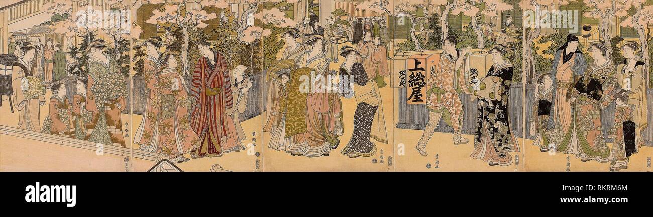 Autumn Moon Of The Strumpets Kekoro No Aki No Tsuki From The Series Eight Views At The Foot Of Ueno Hill Toei Fumoto Hakkei C 1777 Stock Photo Alamy