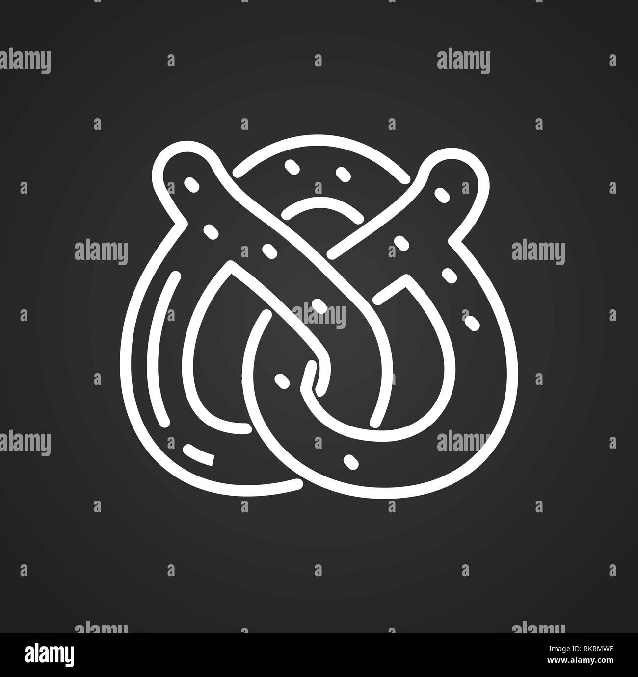 Pretzel outline icon black background for graphic and web design ...
