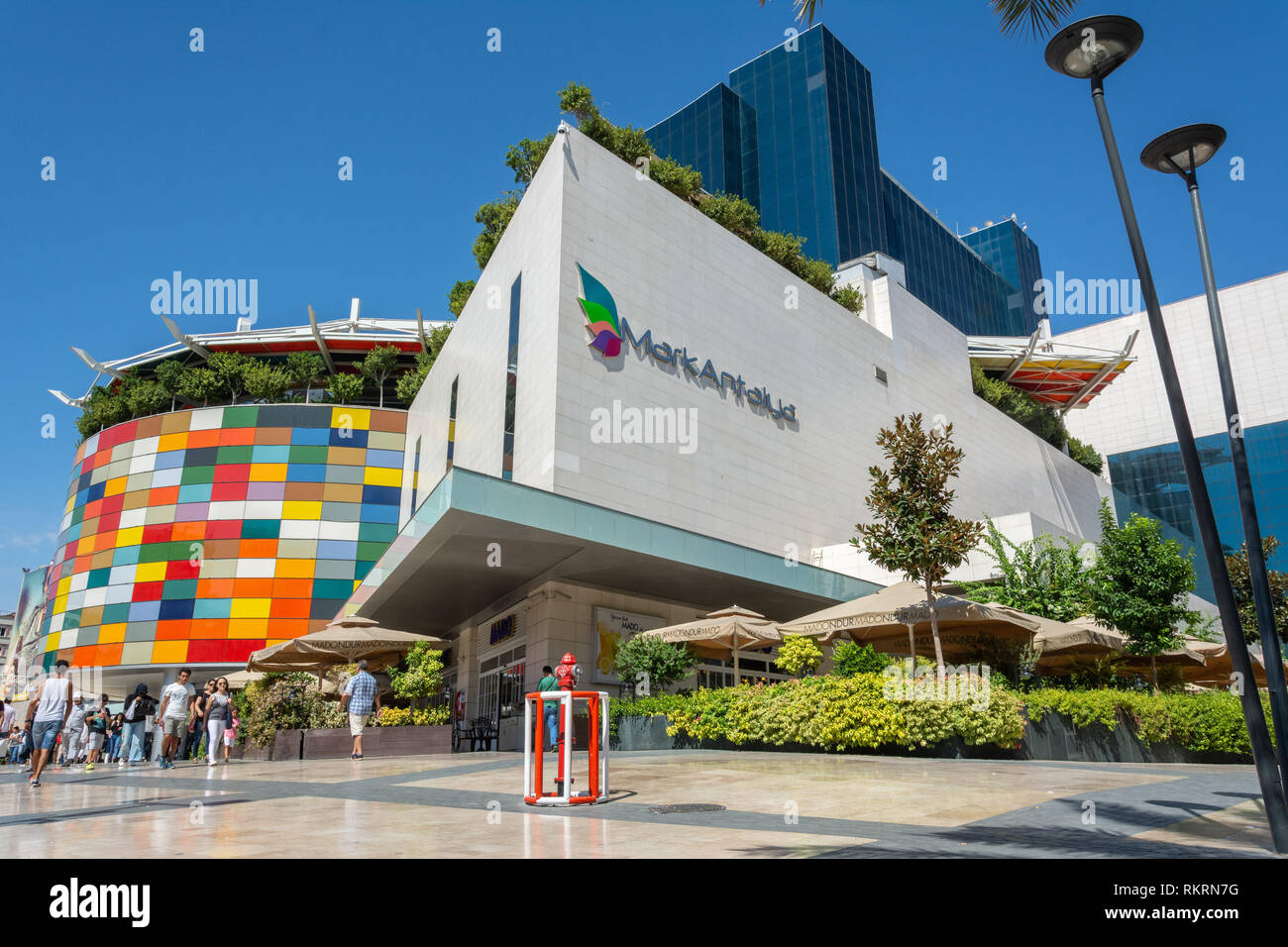 Antalya, Turkey - August 31, 2016. Mark Antalya shopping center in Antalya, Turkey, with people. Stock Photo