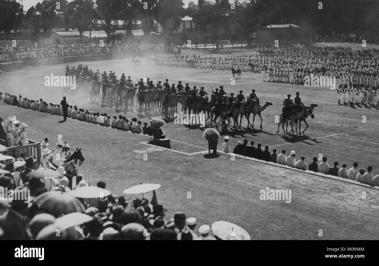 africa, eritrea, asmara, military parade, 1920 Stock Photo