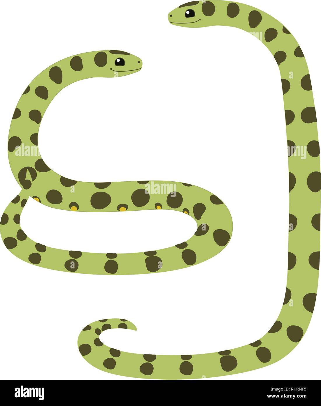 vector cartoon animal clipart anaconda snake set Stock Vector Image & Art -  Alamy