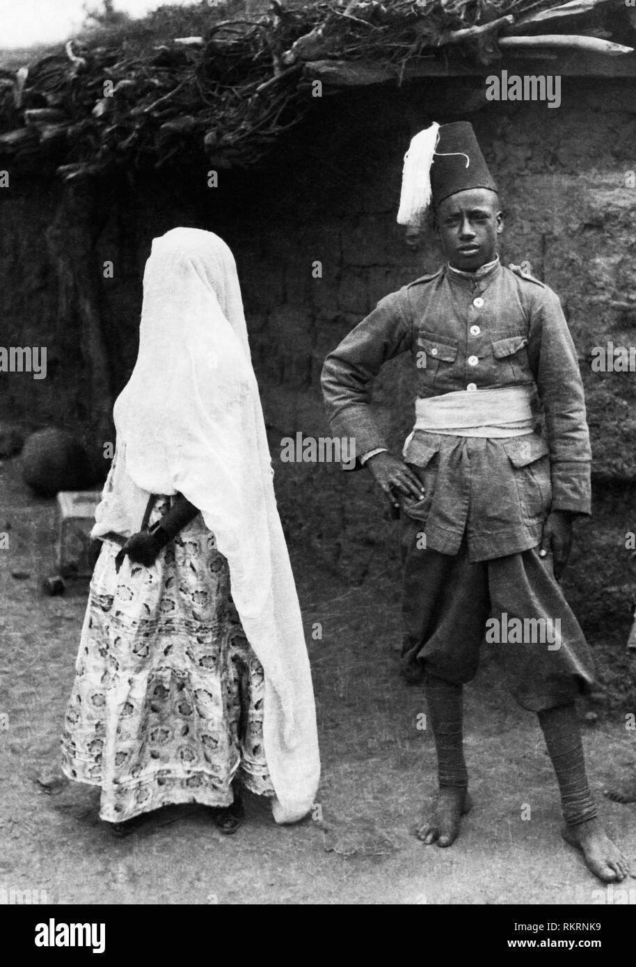 africa, Eritrea, Tigray, an askari and his wife, 1920-30 Stock Photo