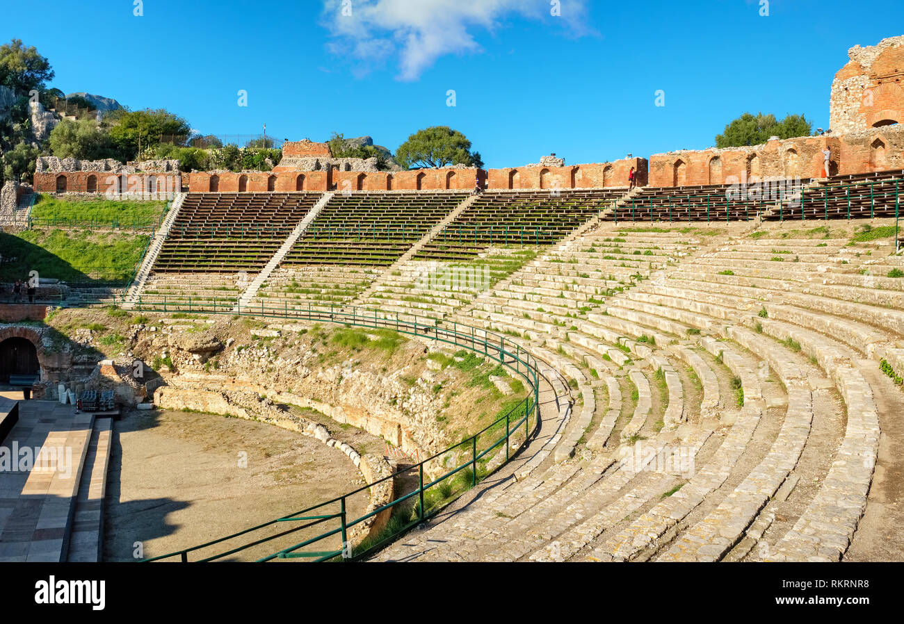 Panoramic View Of The Ancient Greek Theatre Teatro Greco -