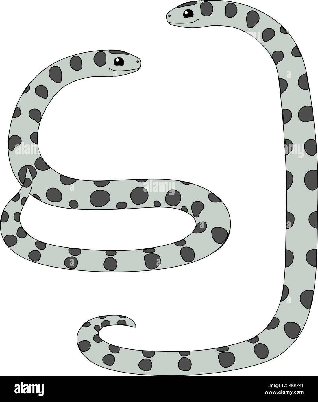 vector cartoon animal clipart anaconda snake set Stock Vector