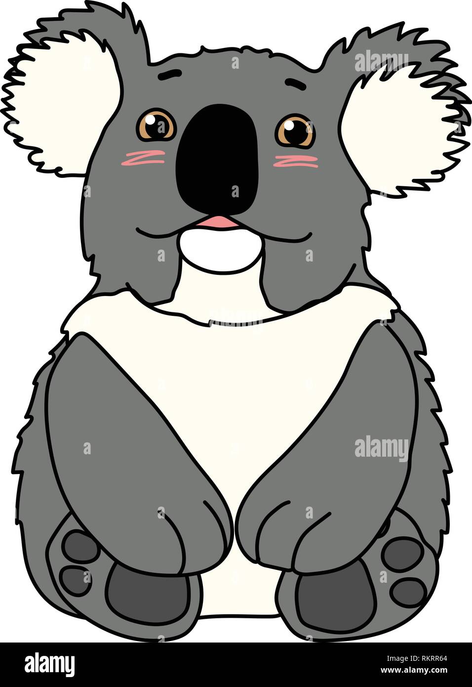 vector cartoon animal clipart lovely koala bear Stock Vector Image ...