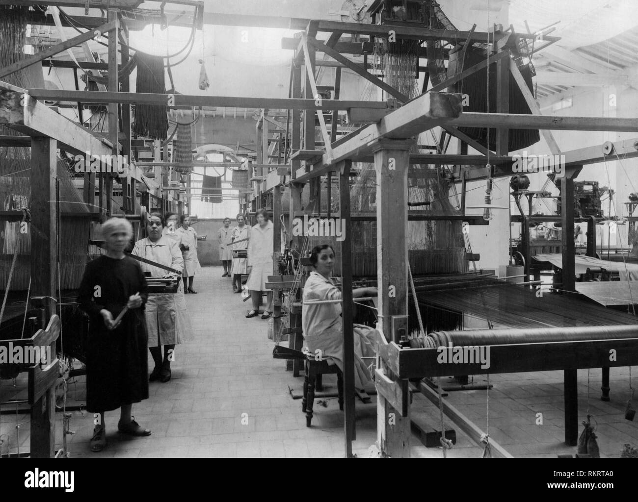 silk factory, florence 1930 Stock Photo