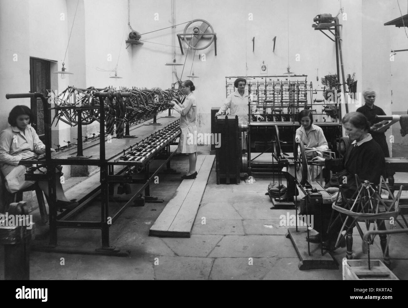 silk factory, florence 1930 Stock Photo Alamy