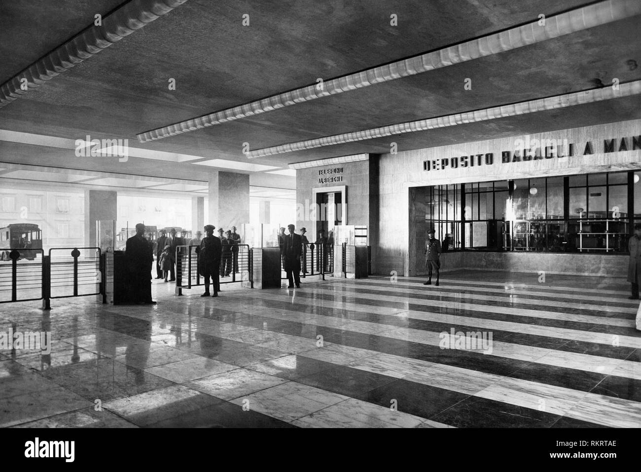 passenger building of Santa Maria Novella station in Florence 1935 Stock Photo