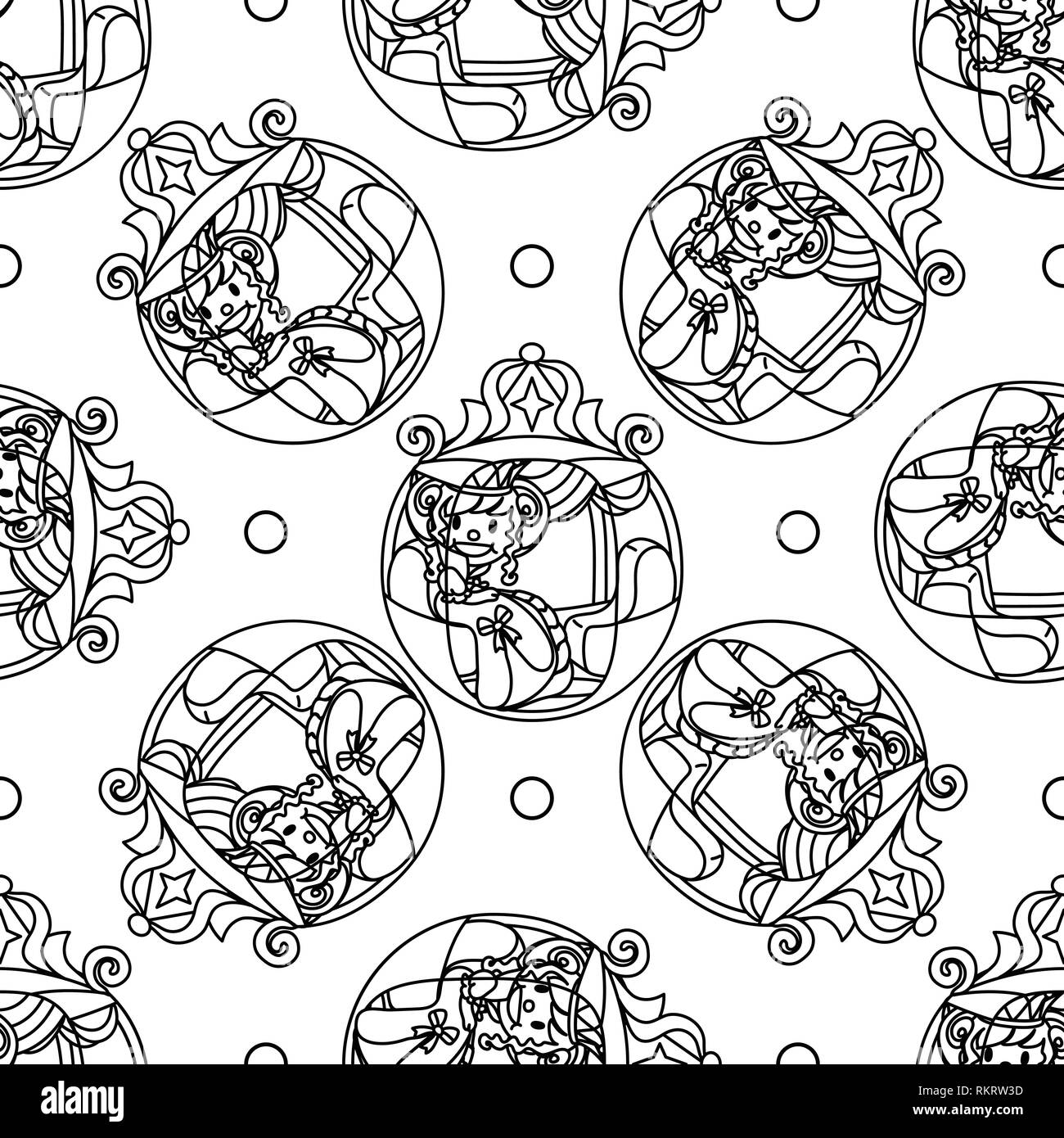 Small Princess Pattern vector seamless pattern Little Princess paper art Stock Vector Image ...