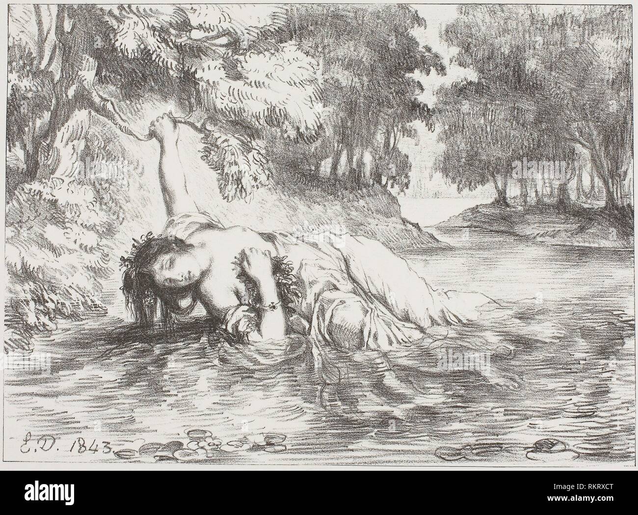 Ophelia's Death 1843 Eugène Delacroix French, 17981863 Artist