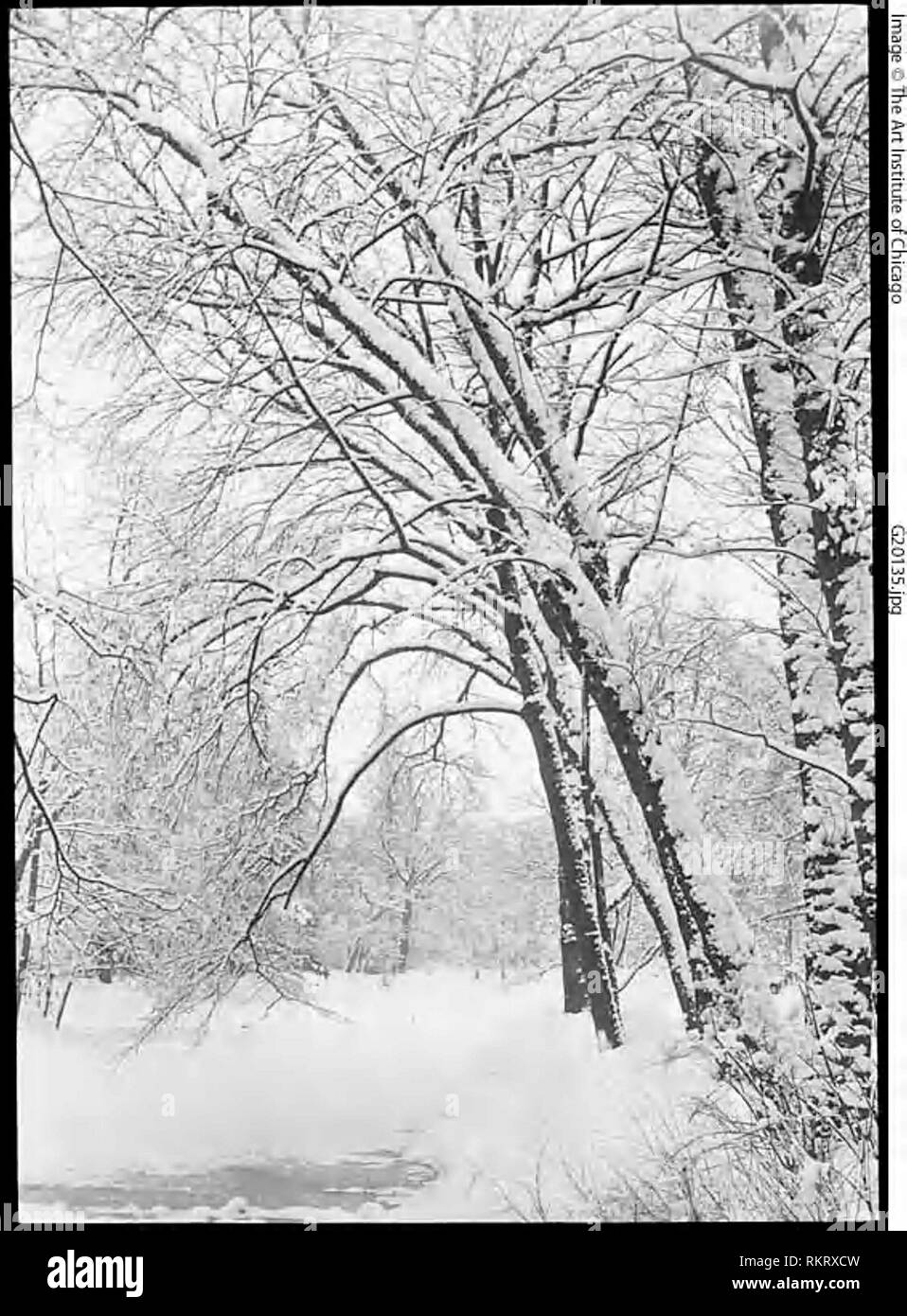 Snowscape, Berlin - 1888/92 - Alfred Stieglitz American, 1864–1946 - Artist: Alfred Stieglitz, Origin: United States, Date: 1888–1892, Medium: Stock Photo