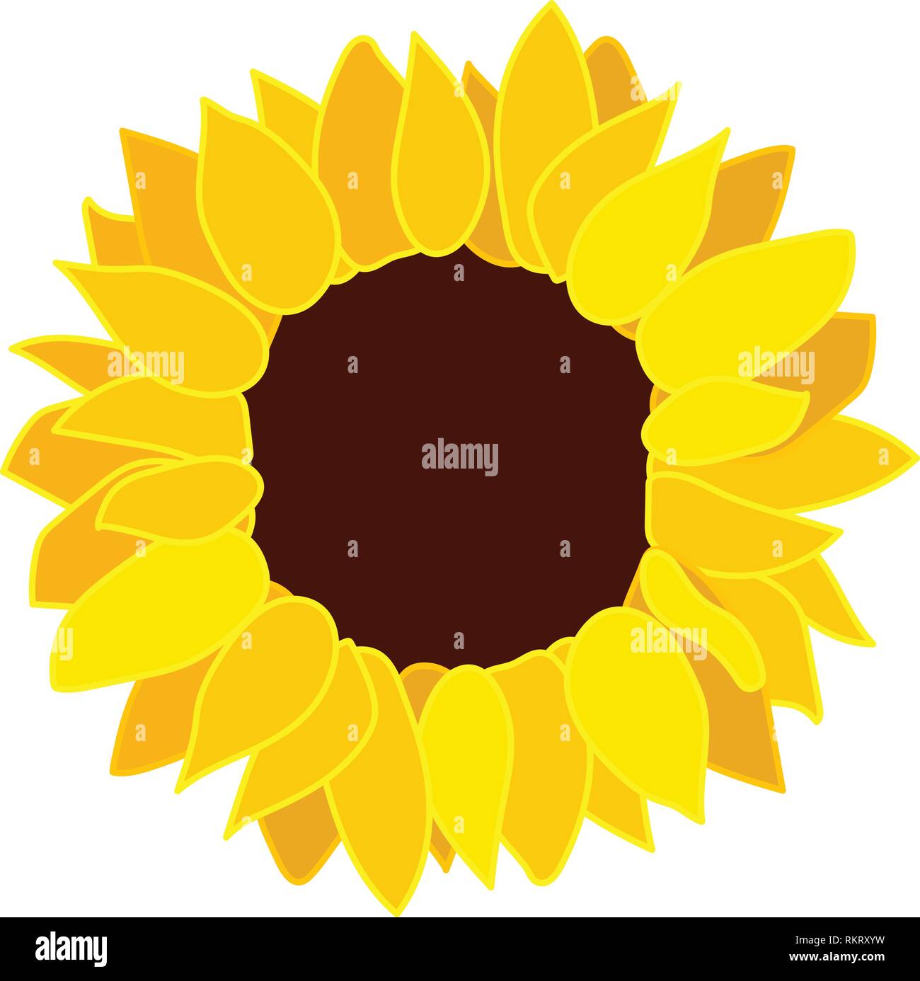 vector sunflower seed head flat flower icon Stock Vector