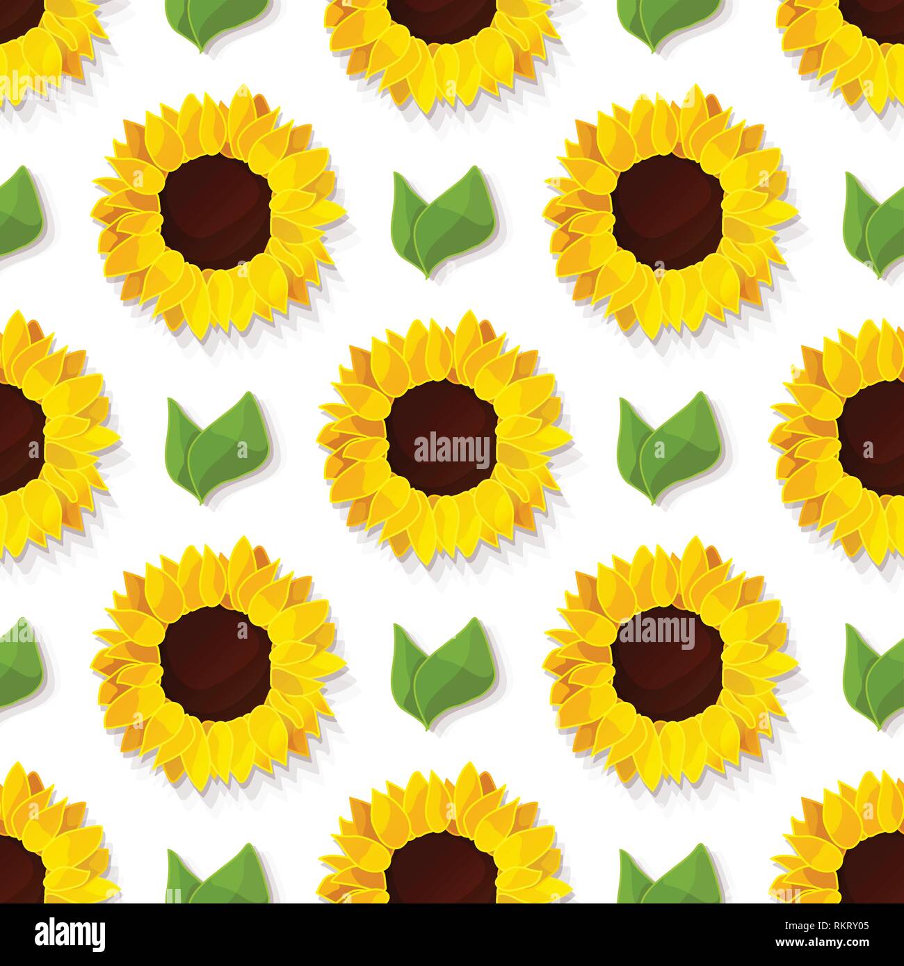 vector sunflower seed head flower seamless pattern Stock Vector
