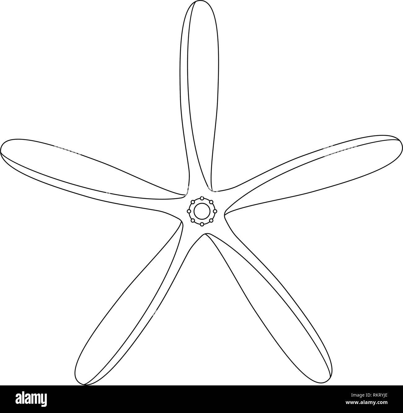 vector propeller air screw vintage line object Stock Vector