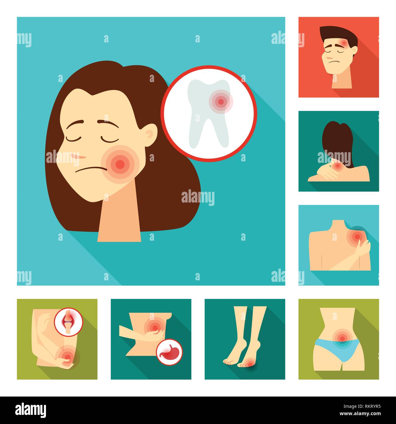 Vector illustration of damage and wound icon. Set of damage and ...