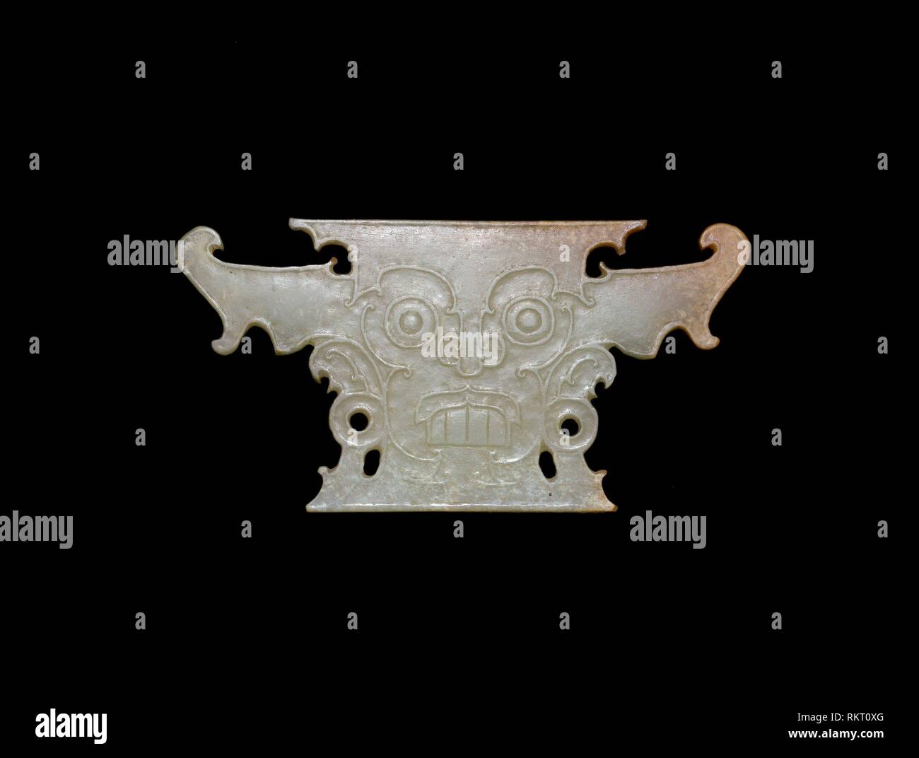 Plaque with Human Head late Neolithic period, Shejiahe culture, c