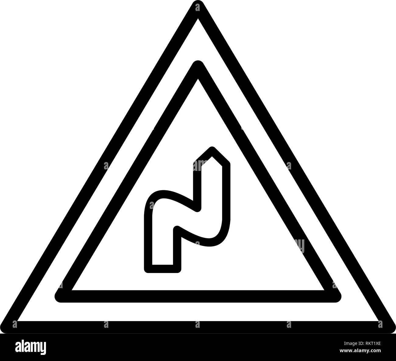 Double Bend Road Sign Stock Photos Double Bend Road Sign Stock