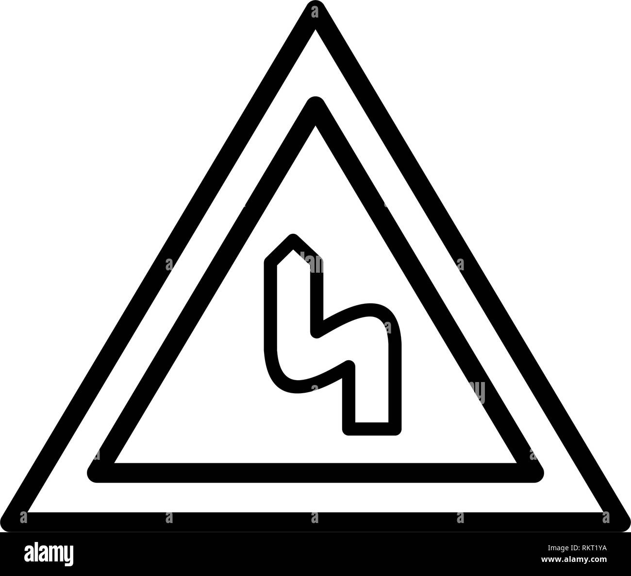 Vector Double bend to the left Icon Sign Icon Vector Illustration For ...