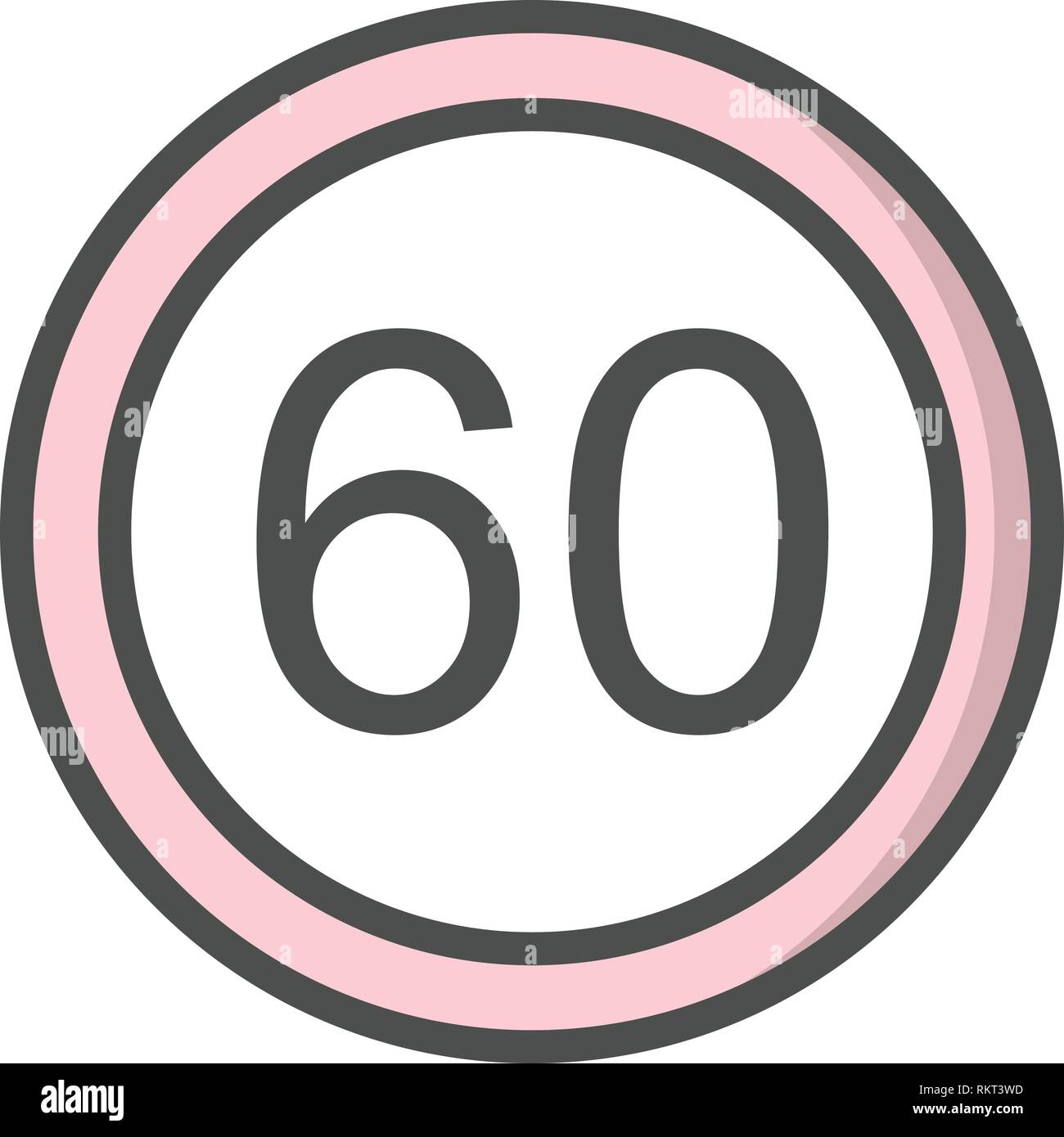Vector Speed limit 60 Icon Sign Icon Vector Illustration For Personal ...