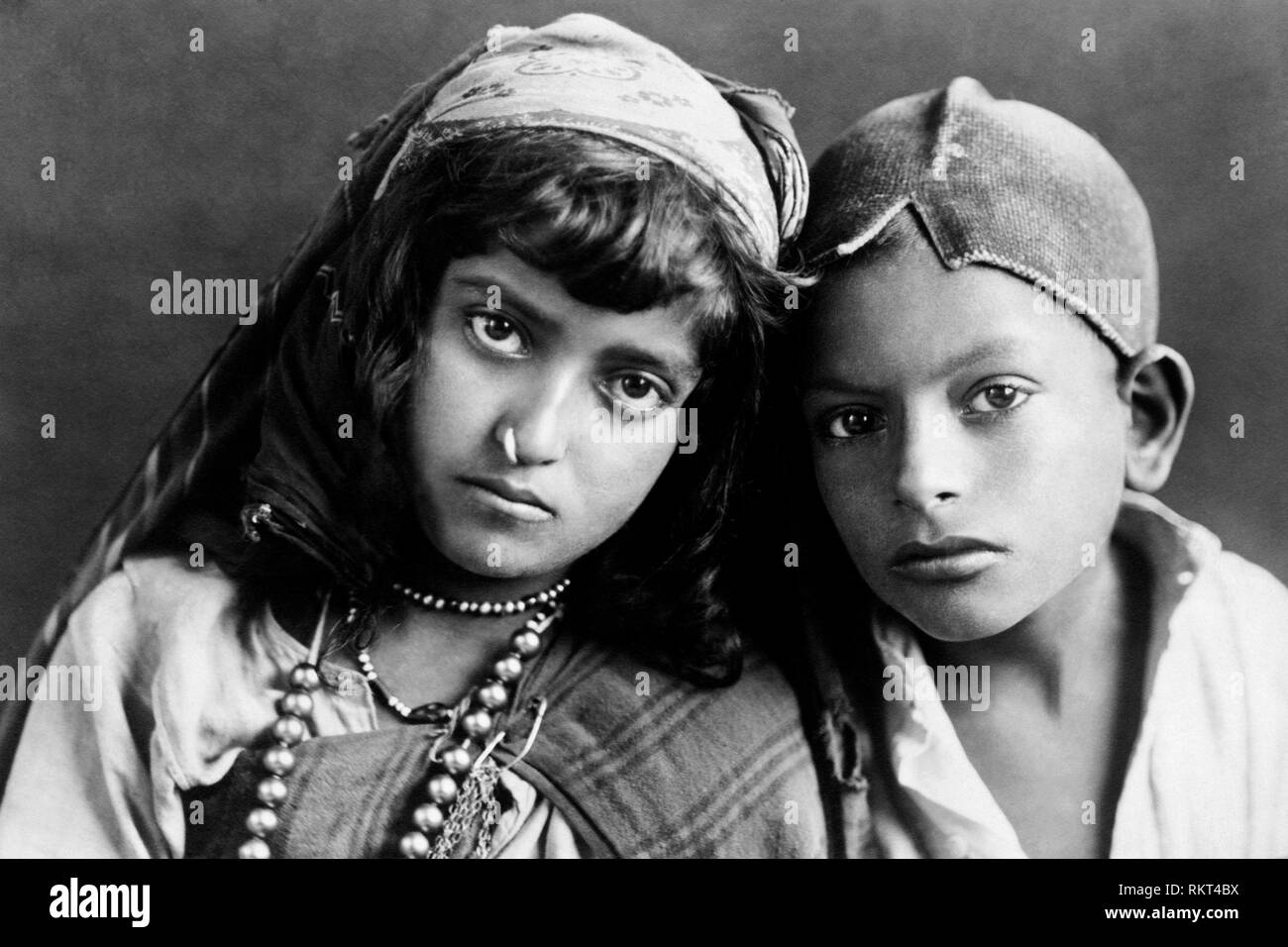 portrait of Libyan children 1920 Stock Photo