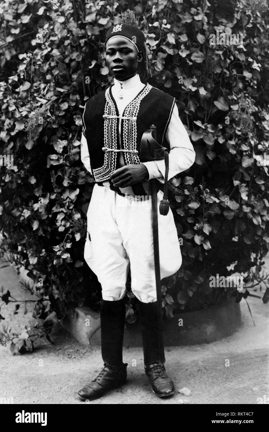 savari, Libyan soldier of the army of the Kingdom of Italy in Libya, 1920-30 Stock Photo