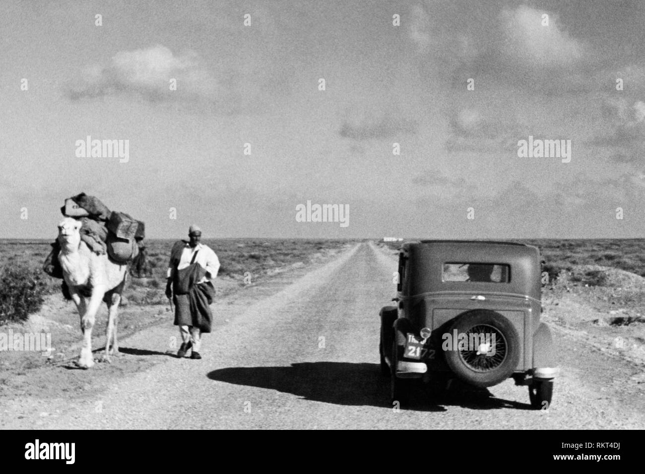africa, libya, view of one of the main street 1930 Stock Photo