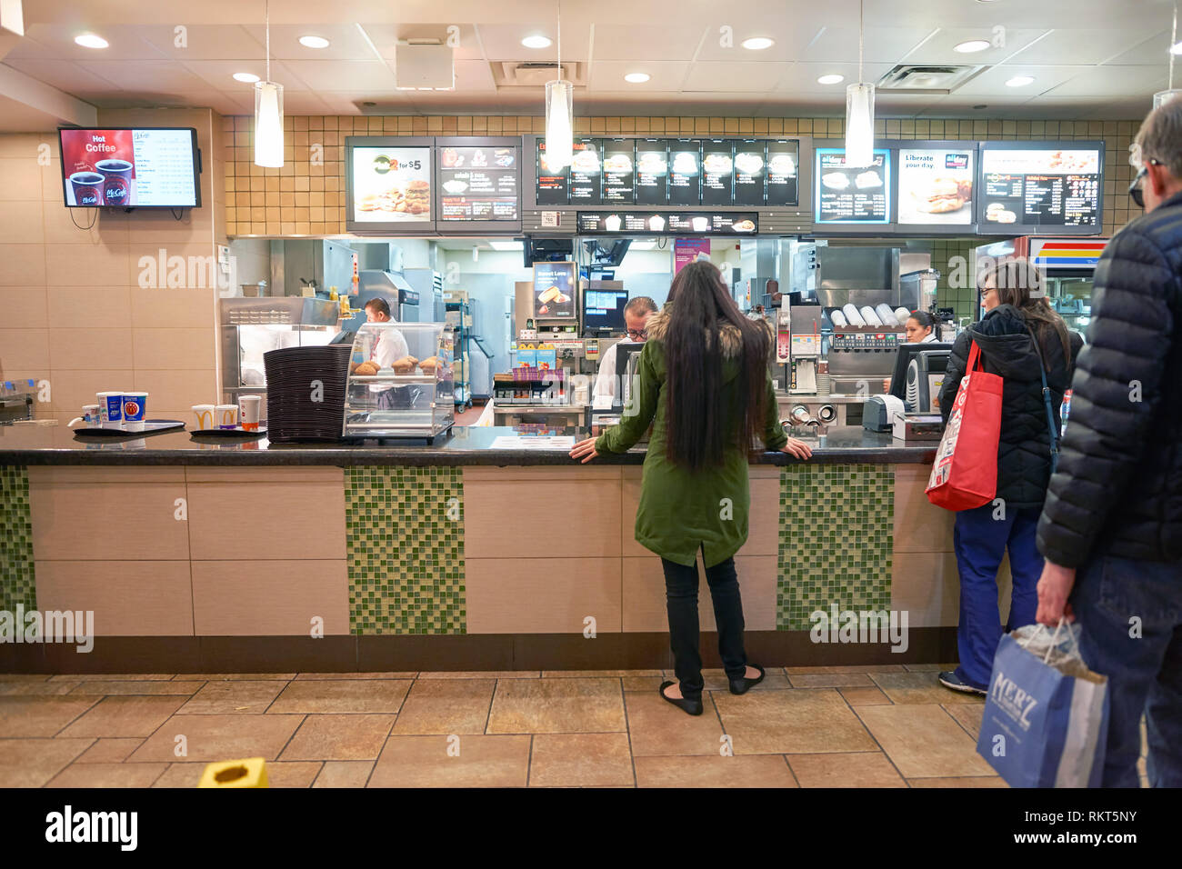CHICAGO, IL 26 MARCH, 2016 inside of McDonald's. McDonald's is the