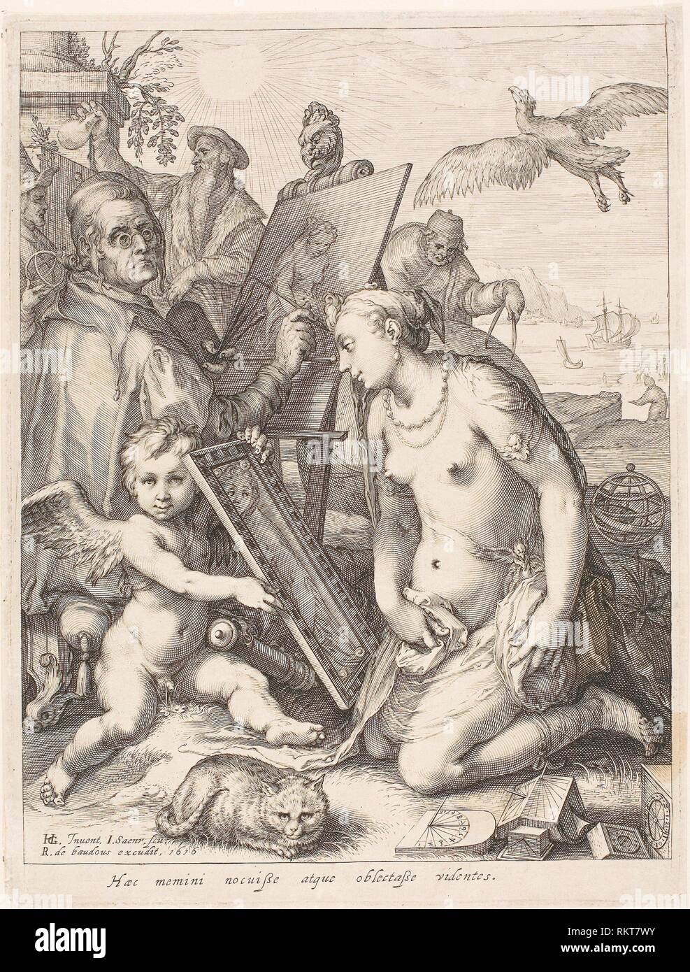 The Painter - 1616 - Jan Saenredam (Netherlandish, 1565-1607) after Hendrick Goltzius (Dutch, 1558-1617) - Artist: Jan Saenredam, Origin: Stock Photo