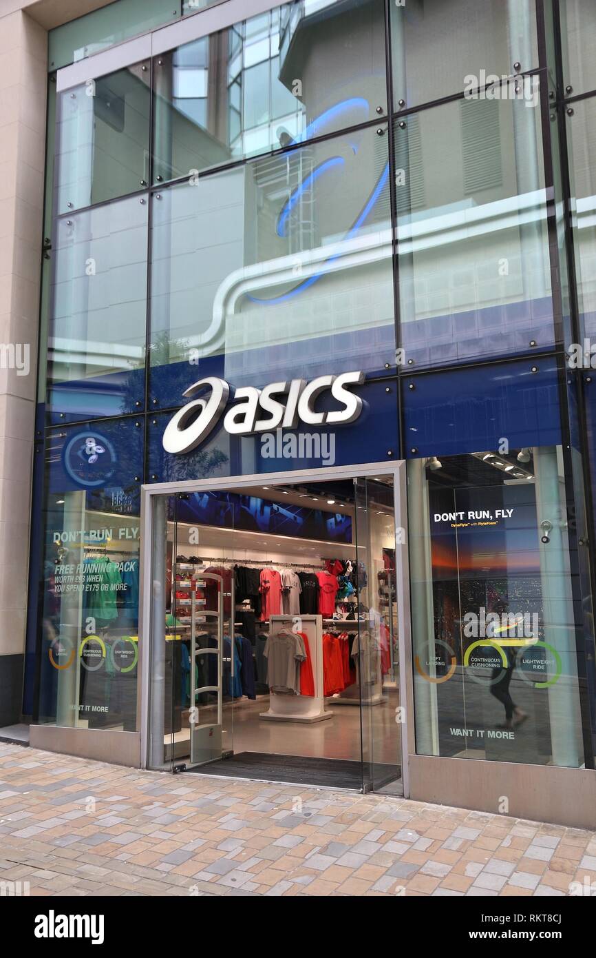 LEEDS, UK - JULY 12, 2016: Asics store in Leeds, UK. Asics is a Japanese  sportswear and footwear producer since 1949 Stock Photo - Alamy