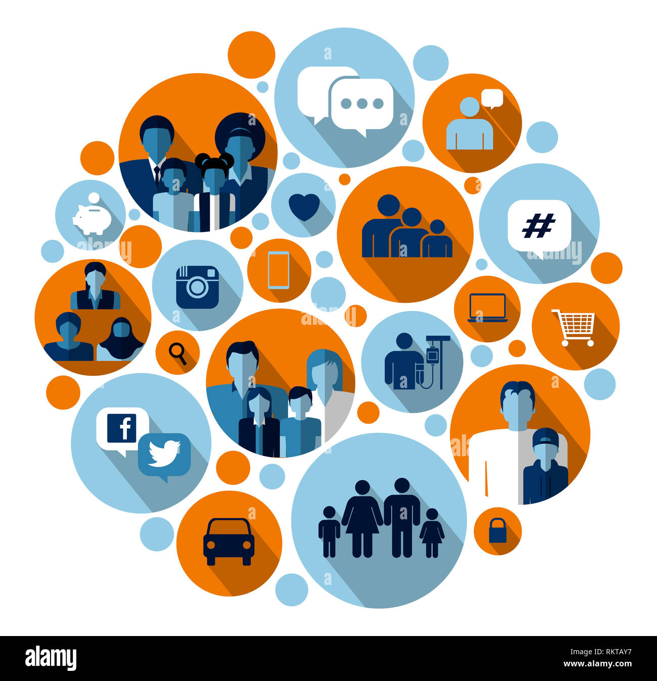 Social Media Icons Circle High Resolution Stock Photography and Images ...