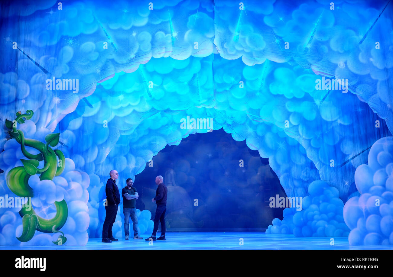 Pantomime stage set for 'Jack & the Beanstalk', Grand Opera House, Belfast Stock Photo