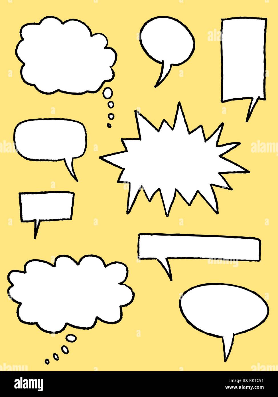 Vector speech bubble set - cartoon style blank bubbles Stock Vector ...