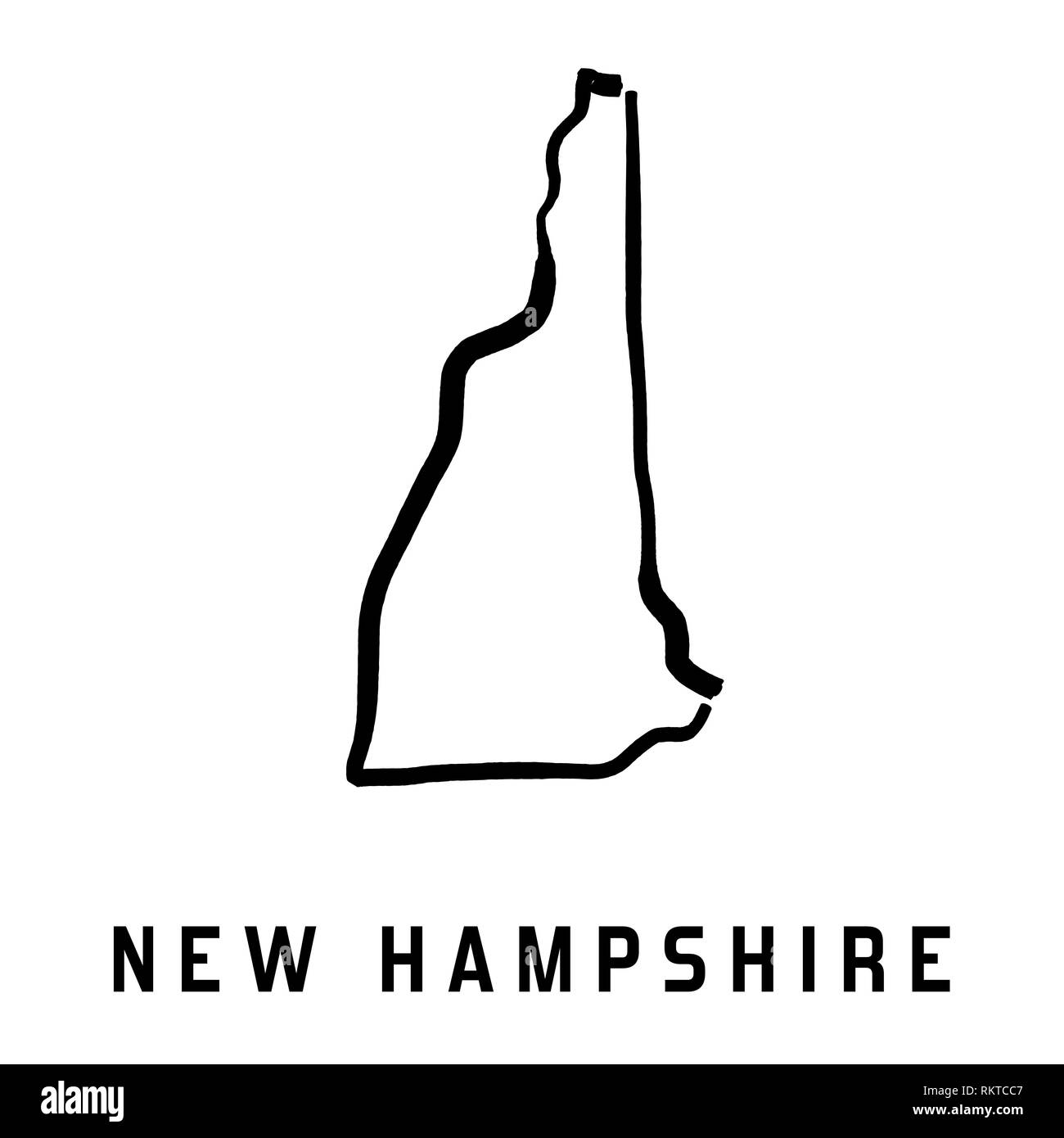 New Hampshire simple logo. State map outline - smooth simplified US state shape map vector. Stock Vector