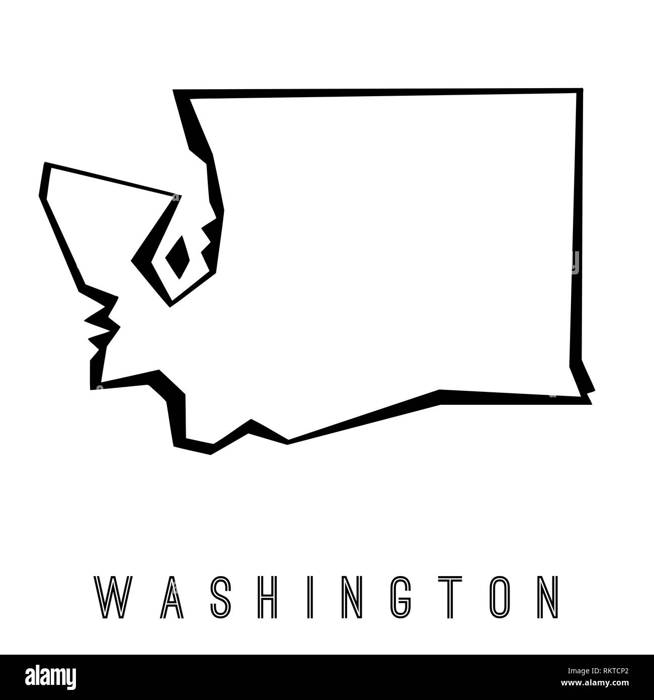 Washington map outline US state shape sharp polygonal geometric style