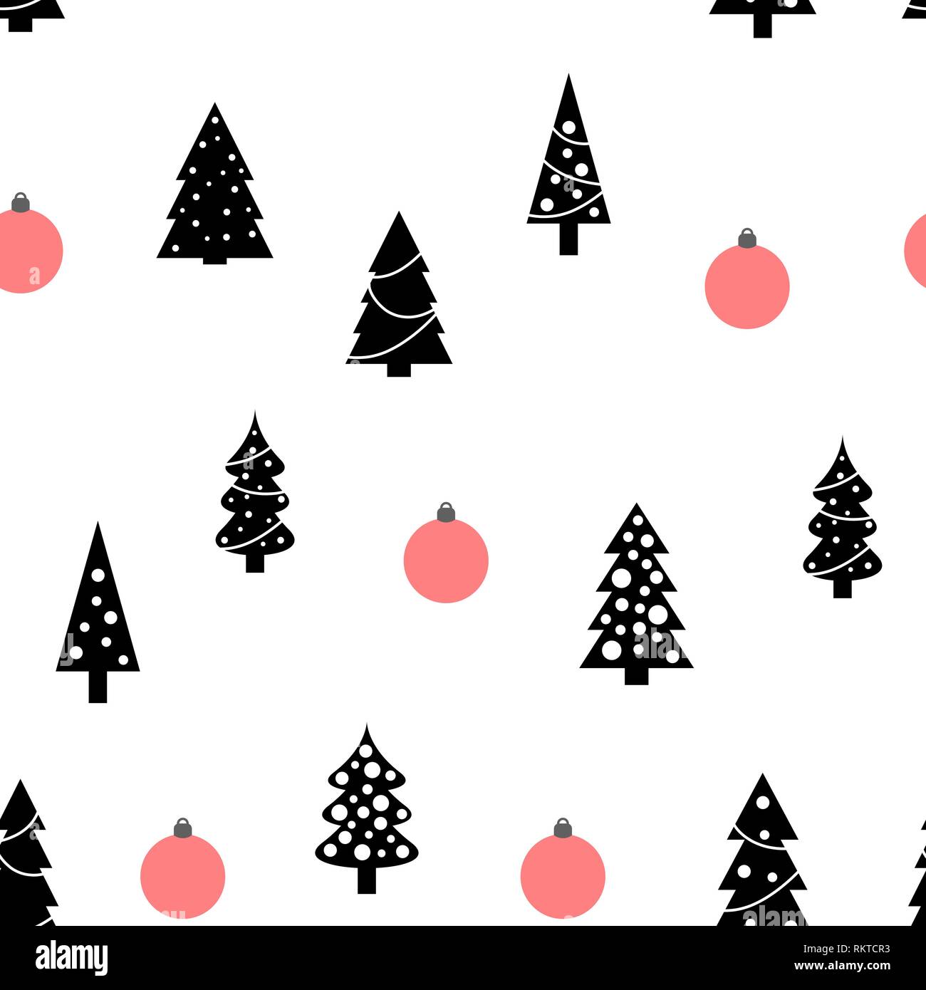 Christmas trees background - simple seamless vector texture. Gift