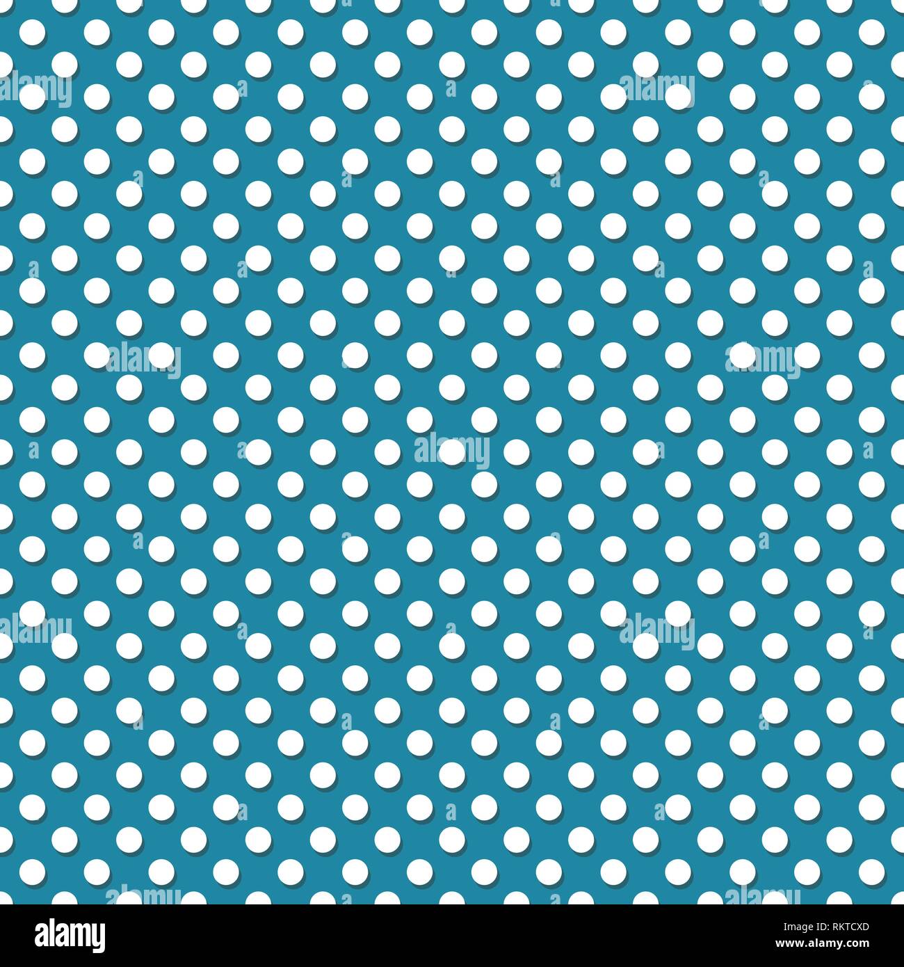 White polka dots on blue background - modern seamless vector ornament ...