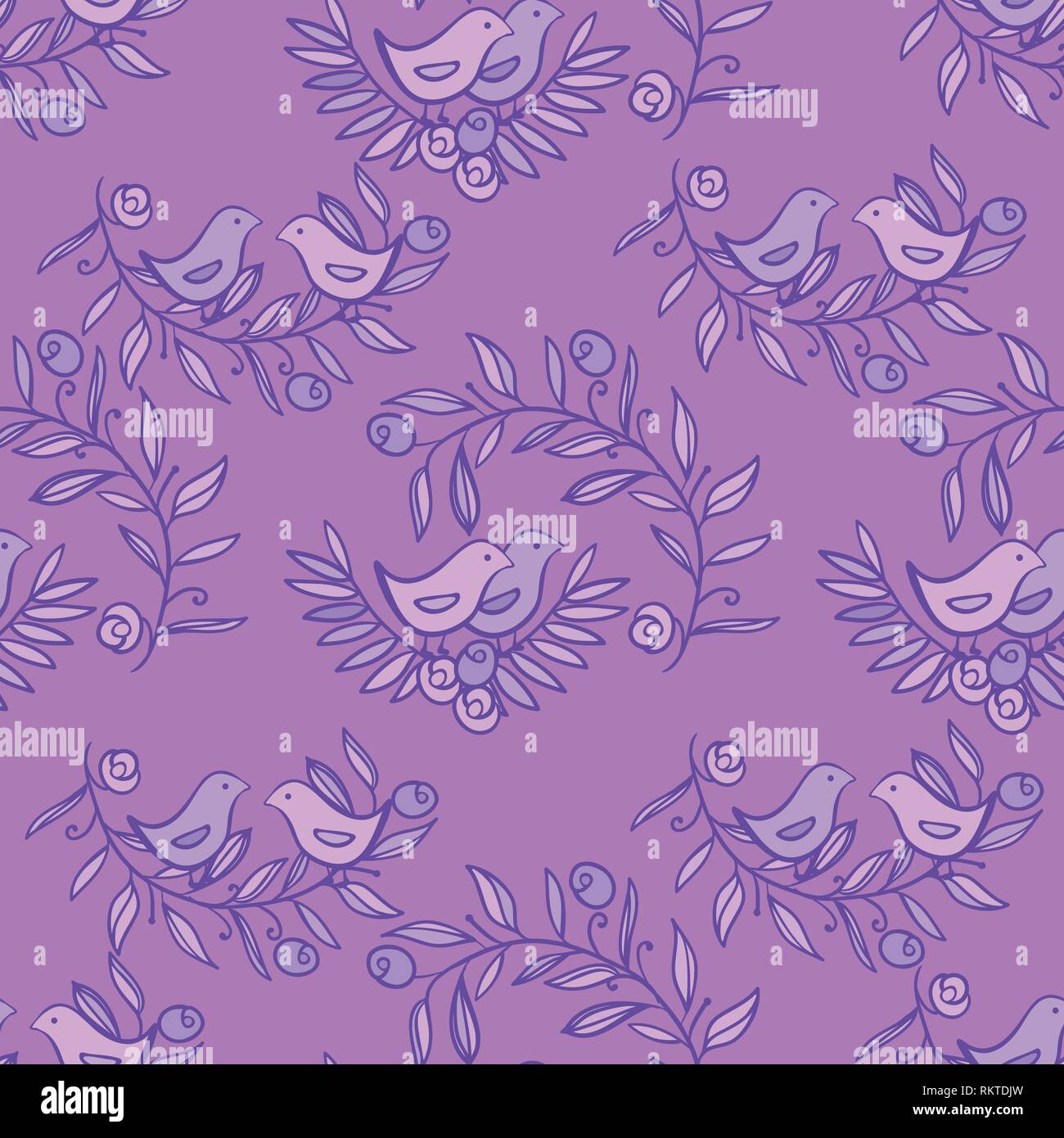 Vintage Floral Seamless Background with Birds Stock Vector Image & Art ...