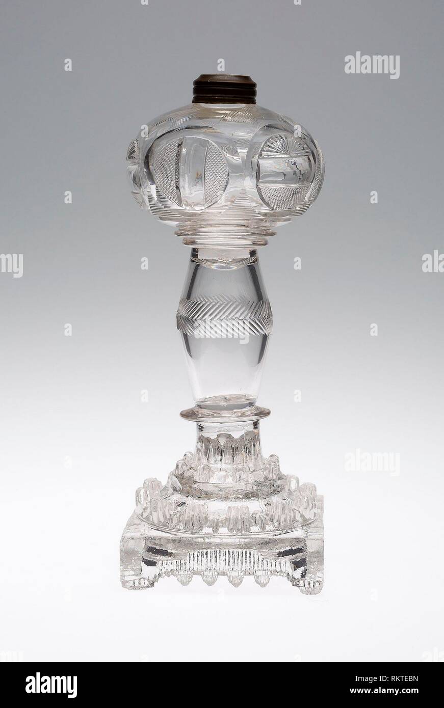 Lamp (one of a pair) - 1835/40 - Attributed to Union Flint Glass Works American, founded 1826 Kensington, Pennsylvania - Artist: Union Flint Glass Stock Photo