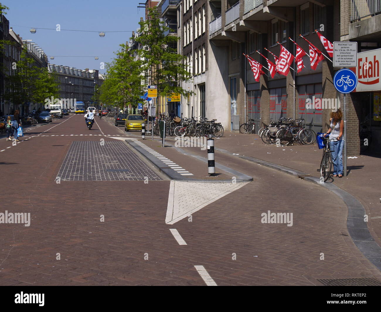 Amsterdam, Gestaltung der Straßenoberfläche Stock Photo