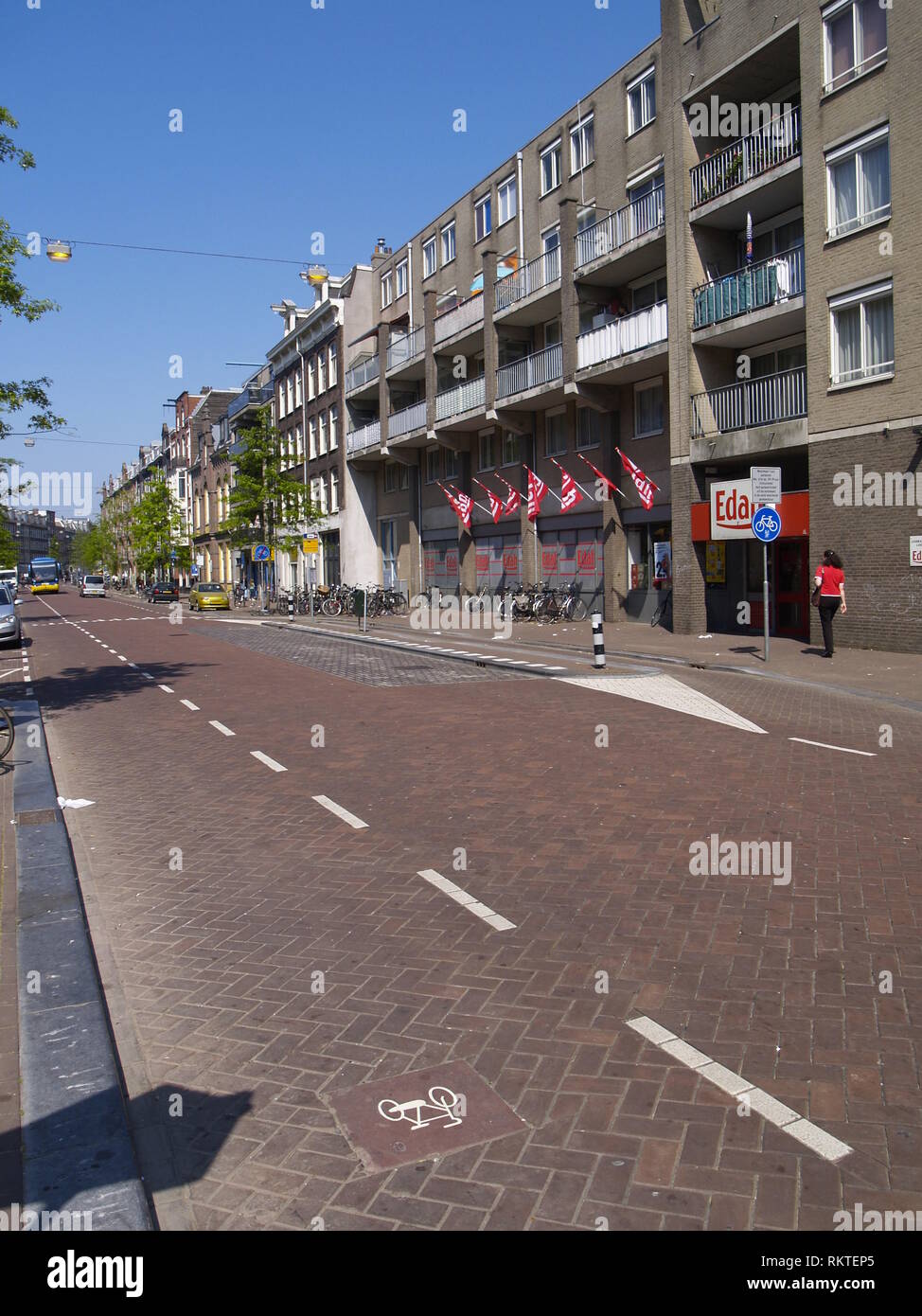 Amsterdam, Gestaltung der Straßenoberfläche Stock Photo