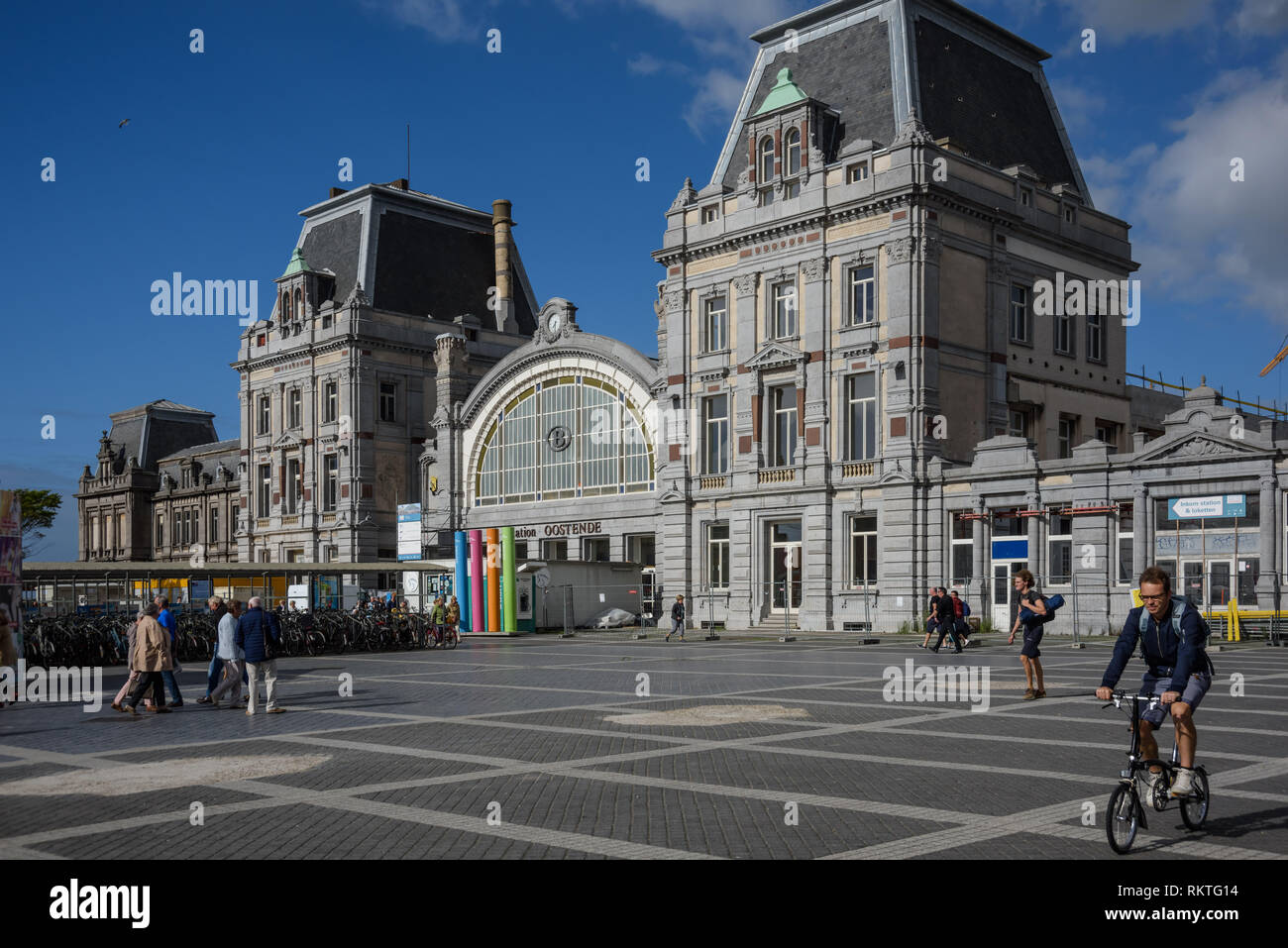 Belgien, Oostende, Bahnhof - Belgium, Oostende, Train Station Stock Photo