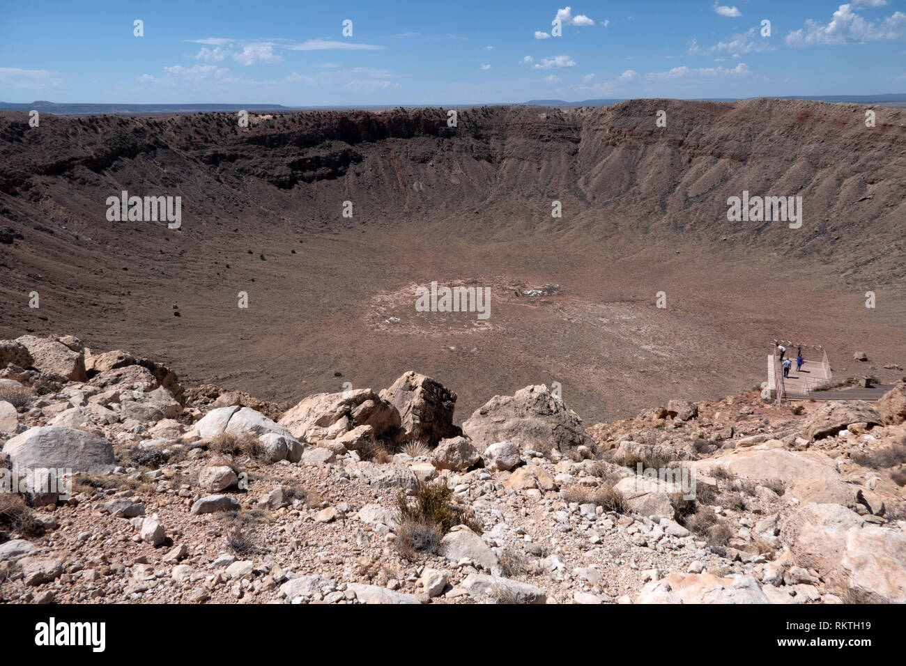 People visiting to the Meteor Crater, a meteorite impact crater in the