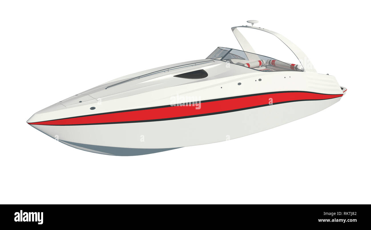 3D illustration powerboat Isolated on white background Stock Photo - Alamy