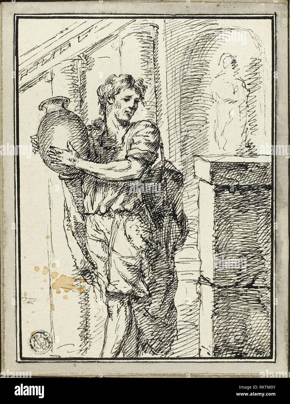 Man Holding Jar - 1785 - David Pierre Giottino Humbert de Superville Dutch, 1770-1849 - Artist: David Pierre Giottino Humbert de Superville, Origin: Stock Photo