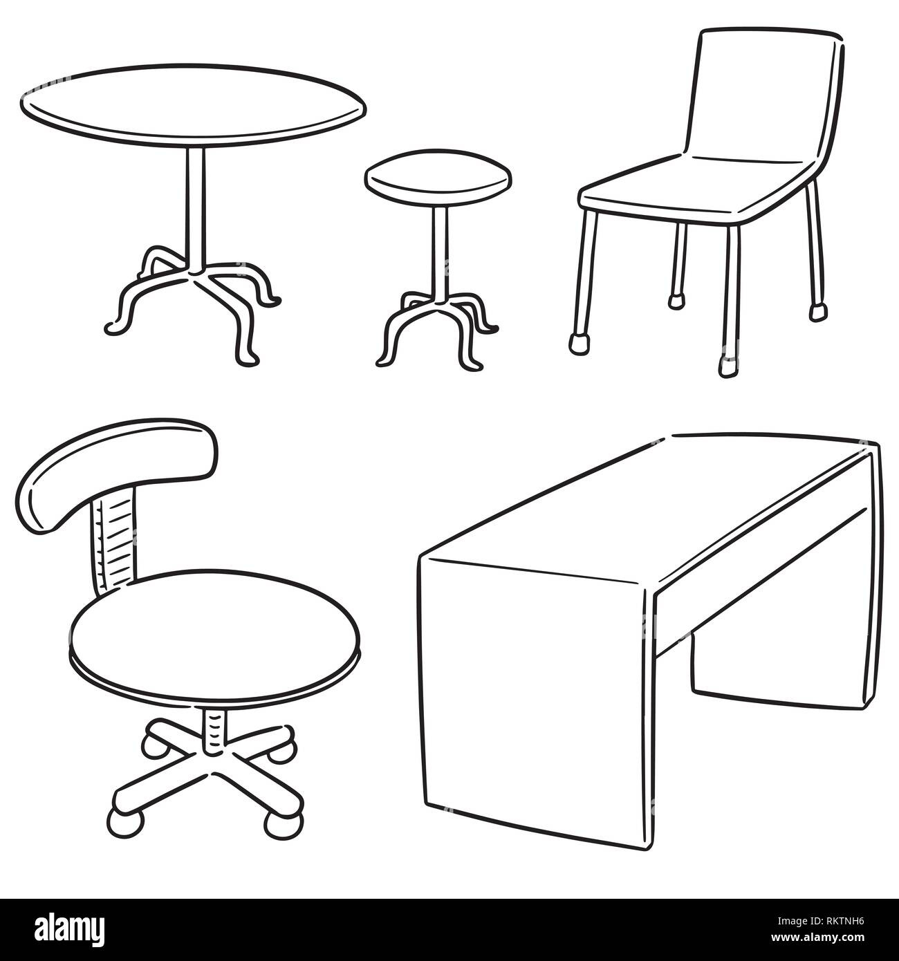 vector set of table and chair Stock Vector Image & Art Alamy