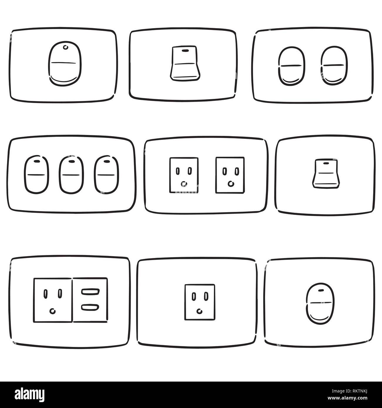 vector set of electric switch and plug Stock Vector Image & Art Alamy