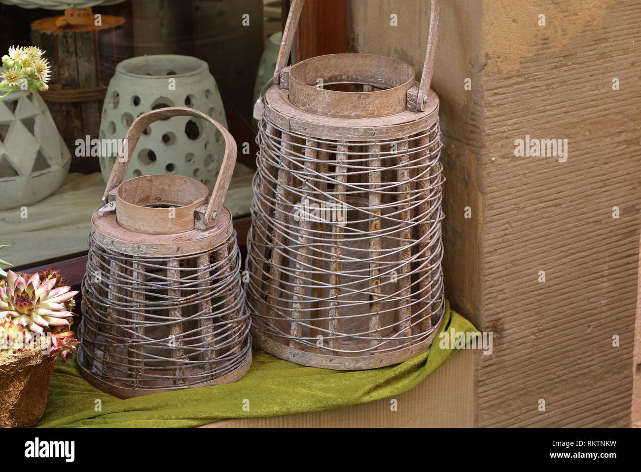 Homemade baskets for sale Stock Photo Alamy