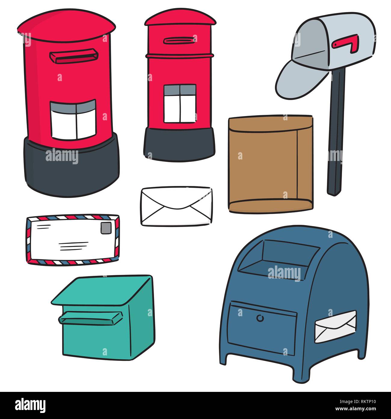 vector set of postbox Stock Vector